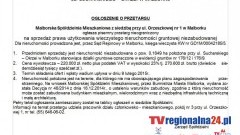 OGŁOSZENIE MSM O PRZETARGU NA SPRZEDAŻ NIERUCHOMOŚCI NIEZABUDOWANEJ PRZY UL. SUCHARSKIEGO – OKRZEI W MALBORKU