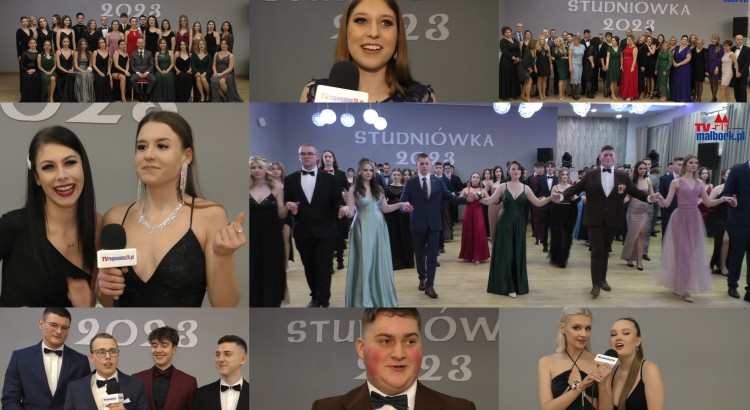 Studniówka 2023 II Liceum Ogólnokształcącego w Malborku. Polonez i wywiady  [foto, wideo] - 11.02.2023
