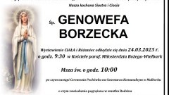 Zmarła Genowefa Borzecka. Miała 85 lat.