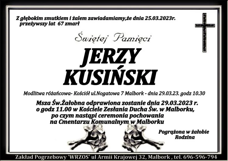 Zmarł Jerzy Kusiński. Żył 67 lat.
