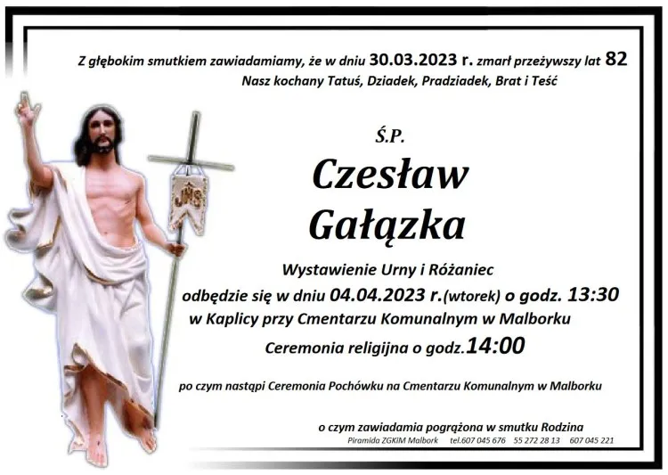 Zmarł Czesław Gałązka. Miał 82 lata.