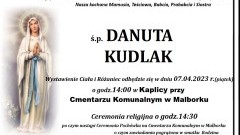 Zmarła Danuta Kudlak. Żyła 87 lat.