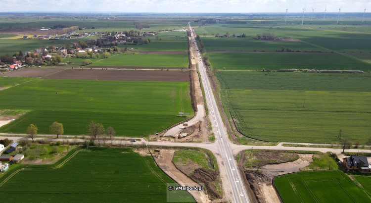 Kończewice. Prace modernizacyjne przy przebudowie DK 22 na odcinku między…