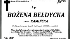 Zmarła Bożena Bełdycka. Żyła 62 lata.