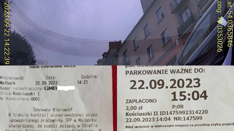 Malbork. Był bilet za szybą czy go nie było?