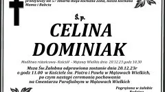 Zmarła Celina Dominiak. Miała 57 lat.