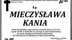 Zmarła Mieczysława Kania. Miała 59 lat.