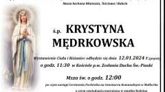 Zmarła Krystyna Mędrkowska. Miała 73 lata.