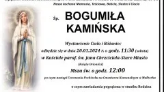 Zmarła Bogumiła Kamińska. Żyła 88 lat.