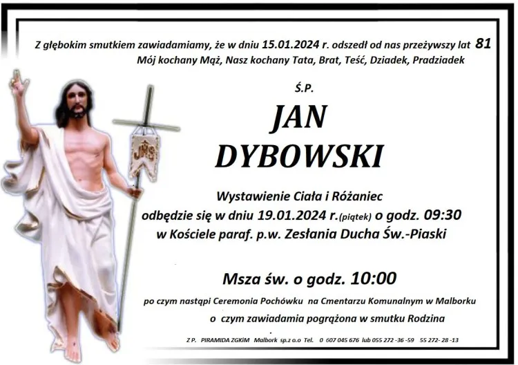 Zmarł Jan Dybowski. Miał 81 lat.