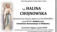 Zmarła Halina Chojnowska. Miała 75 lat.