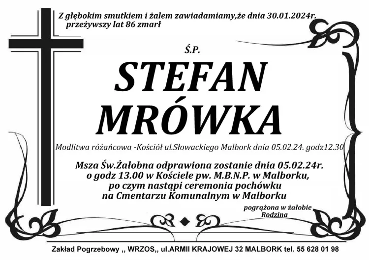 Odszedł Stefan Mrówka. Żył 86 lat.