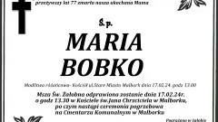 Odeszła Maria Bobko. Żyła 77 lat.