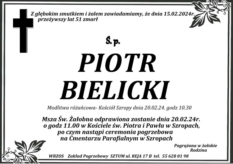 Zmarł Piotr Bielicki. Miał 51 lat.