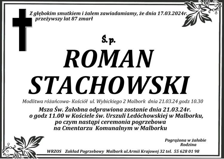 Odszedł Roman Stachowski. Żył 87 lat.