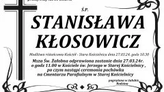 Zmarła Stanisława Kłosowicz. Miała 80 lat.