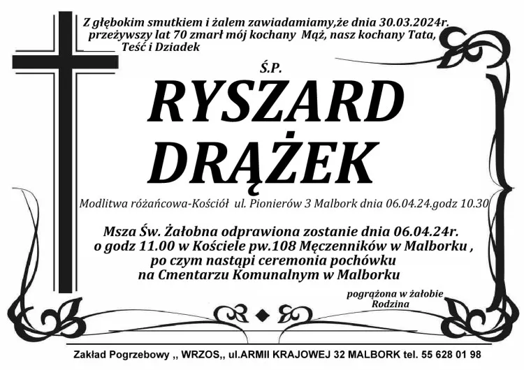 Odszedł Ryszard Drążek. Żył 70 lat.