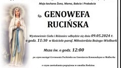 Odeszła Genowefa Rucińska. Żyła 80 lat.