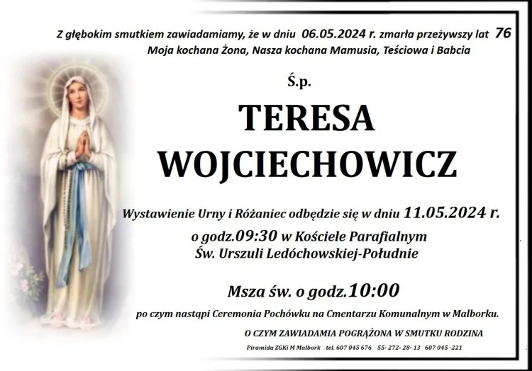 Zmarła Teresa Wojciechowicz. Miała 76 lat.