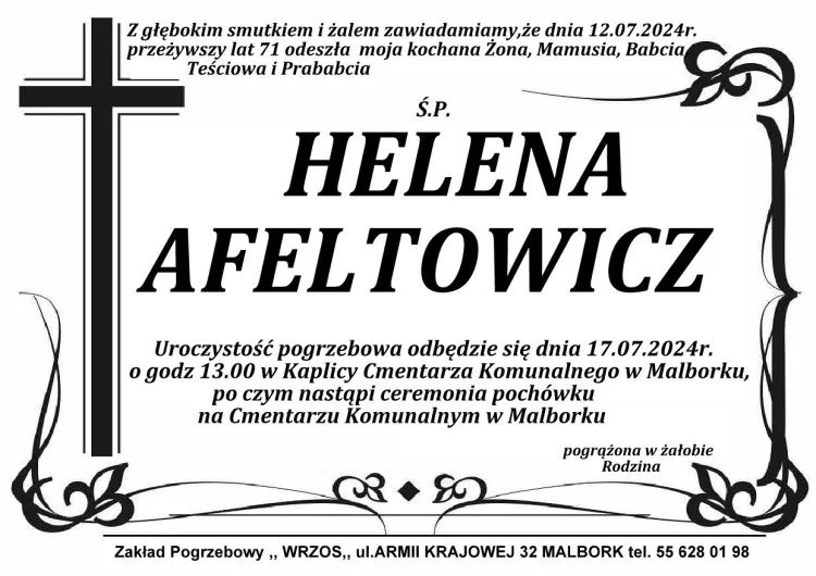 Odeszła Helena Afeltowicz. Żyła 71 lat.