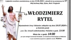 Zmarł Włodzimierz Rytel. Żył 57 lat.