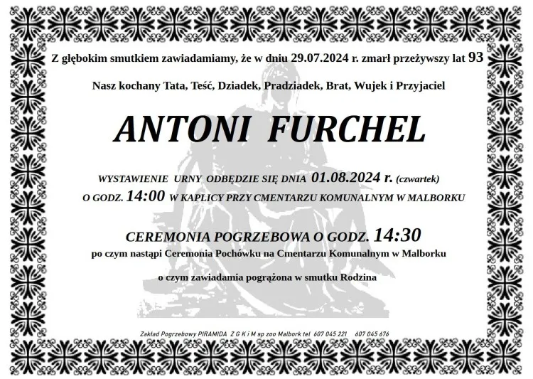 Zmarł Antoni Furchel. Miał 93 lata.