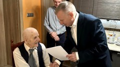 Gmina Nowy Dwór Gdański. 98. urodziny Stanisława Wróbla.