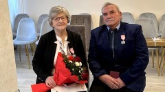 Nowy Dwór Gdański. Jubileusz 50-lecia pożycia małżeńskiego państwa Danuty i Tadeusza Bartnickich.