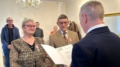 Nowy Dwór Gdański. Jubileusz 50-lecia pożycia małżeńskiego państwa Stanisławy i Henryka Mocarskich.
