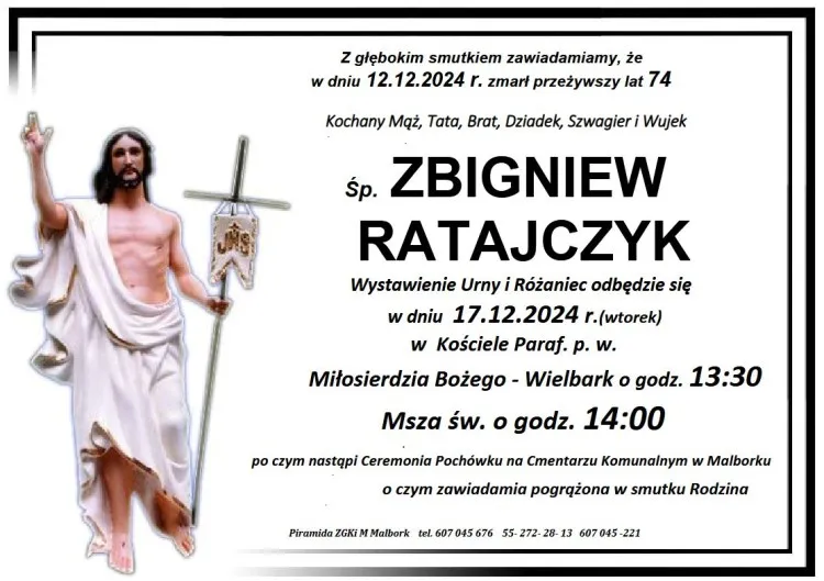 Zmarł Zbigniew Ratajczyk. Żył 74 lata.