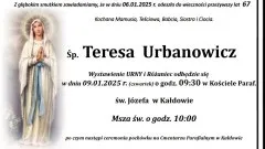 Zmarła Teresa Urbanowicz. Miała 67 lat.