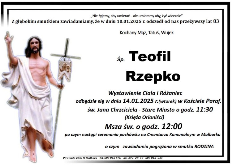 Zmarł Teofil Rzepko. Miał 83 lata.