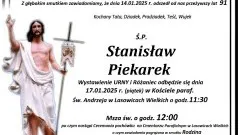 Zmarł Stanisław Piekarek. Żył 91 lat.