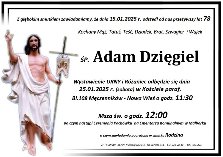 Zmarł Adam Dzięgiel. Miał 78 lat.
