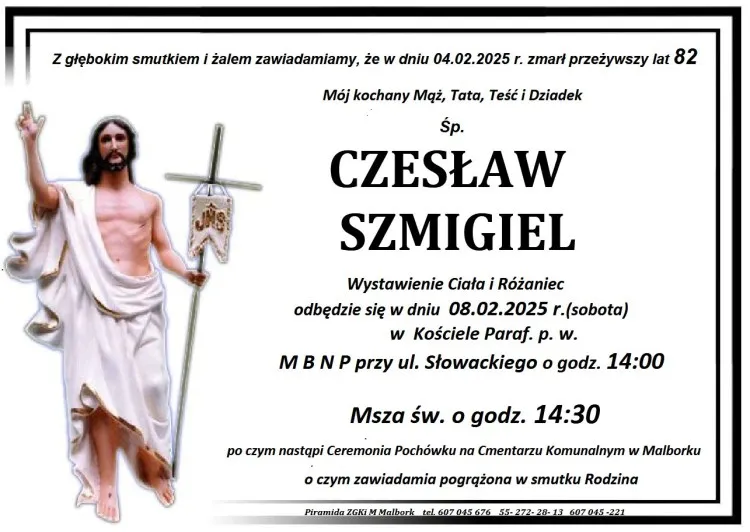 Zmarł Czesław Szmigiel. Żył 82 lata.