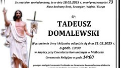 Zmarł Tadeusz Domalewski. Miał 73 lata.