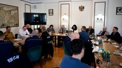 Posiedzenie Powiatowego Zespołu Zarządzania Kryzysowego w Nowym Dworze Gdańskim.