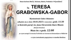 Zmarła Teresa Grabowska-Gabor. Miała 87 lat.