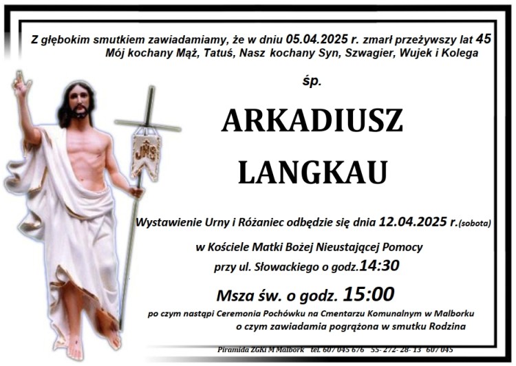 Zmarł Arkadiusz Langkau. Miał 45 lat.