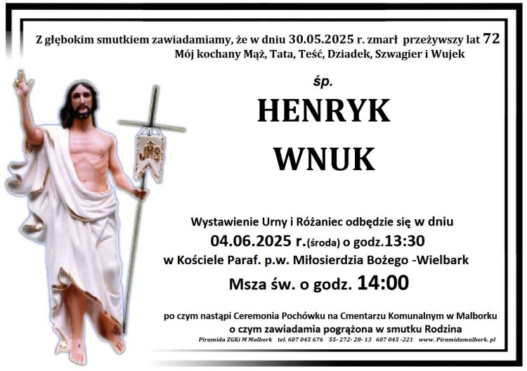 Zmarł Henryk Wnuk. Miał 72 lata.