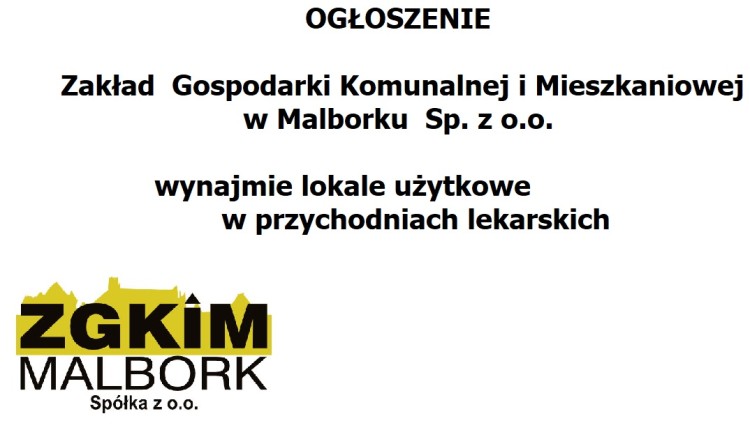 Zakład Gospodarki Komunalnej i Mieszkaniowej w Malborku Sp.z o.o. wynajmie…