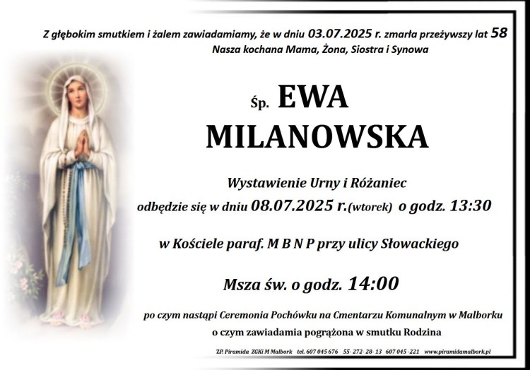 Zmarła Ewa Milanowska. Miała 58 lat.