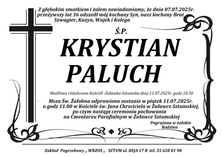 Zmarł Krystian Paluch. Miał 36 lat.