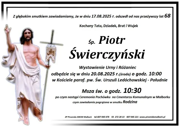 Zmarł Piotr Świerczyński. Miał 68 lat.