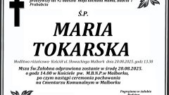 Zmarła Maria Tokarska. Miała 92 lata.