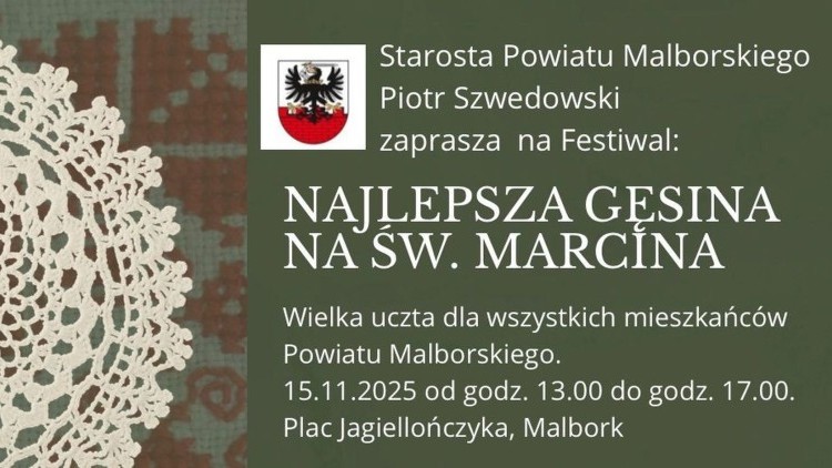 Festiwal Najlepsza gęsina na św. Marcina – kulinarna uczta w Malborku już w listopadzie.