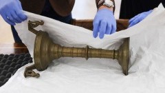 Późnogotycki lichtarz z Boręt trafił do zbiorów Muzeum Zamkowego w Malborku.