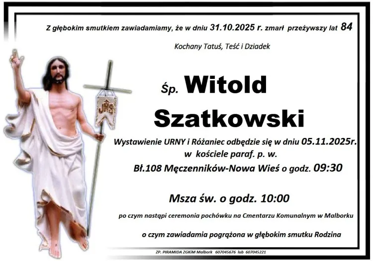Zmarł Witold Szatkowski. Miał 84 lata.
