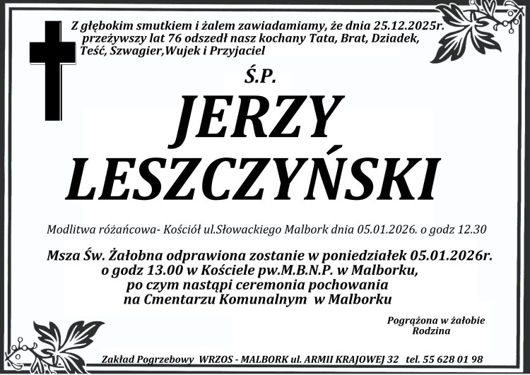 Zmarł Jerzy Leszczyński. Miał 76 lat.