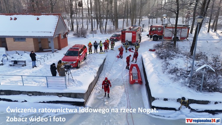 Ćwiczenia ratownictwa lodowego na rzece Nogat w Malborku. Zobacz wideo…